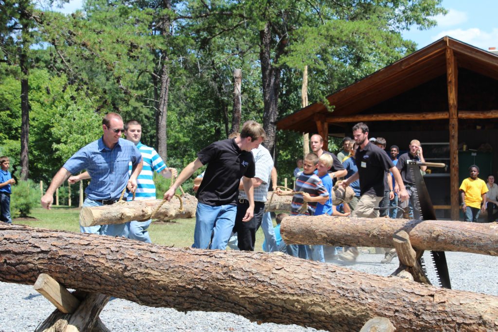 Allegany Boys Camp open house log carry