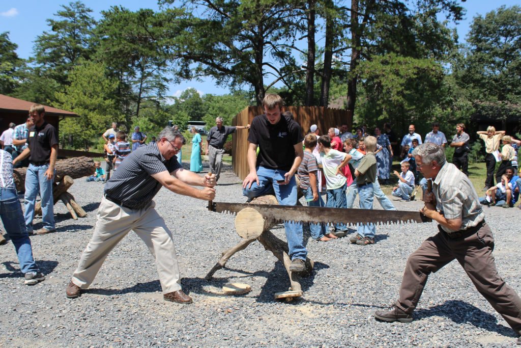 Allegany Boys camp Open house wood cutting 